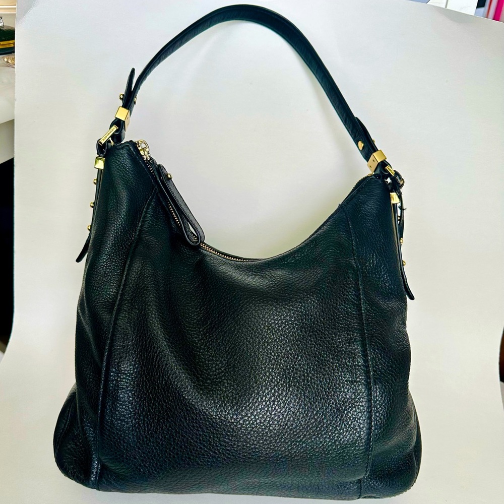 🥂SOLD🥂Vintage Michael Kors Bowery Black Boho Pebbled Leather Shoulder Bag Purse - Picture 2 of 14